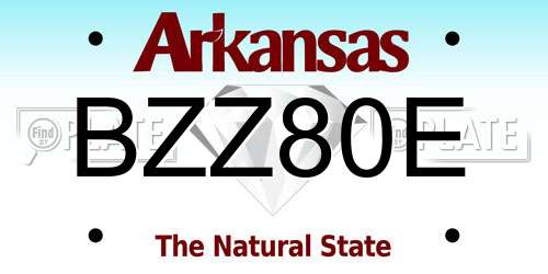 BZZ80E Arkansas License Plate