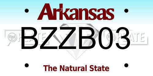 BZZB03 Arkansas License Plate