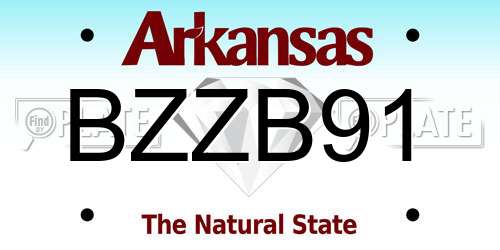 BZZB91 Arkansas License Plate