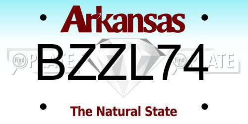 BZZL74 Arkansas License Plate
