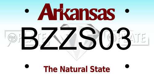 BZZS03 Arkansas License Plate