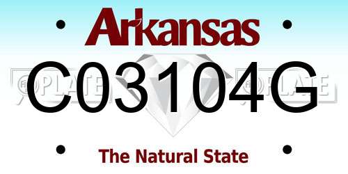 C03104G Arkansas License Plate