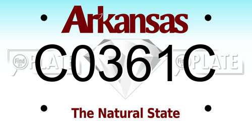 C0361C Arkansas License Plate