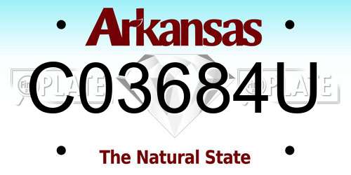 C03684U Arkansas License Plate