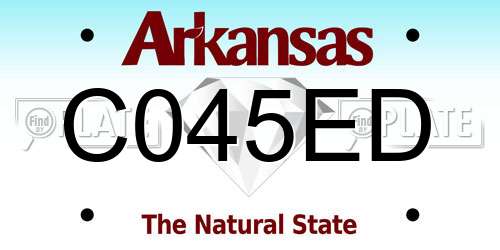C045ED Arkansas License Plate