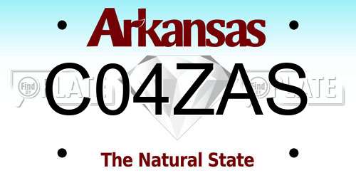 C04ZAS Arkansas License Plate