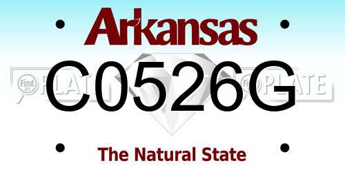 C0526G Arkansas License Plate