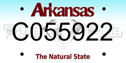 C055922 Arkansas License Plate