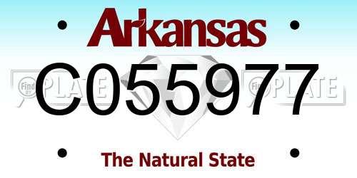 C055977 Arkansas License Plate
