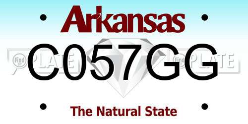 C057GG Arkansas License Plate