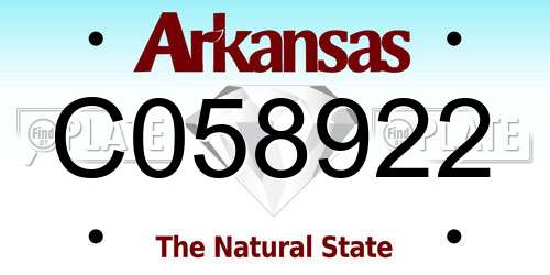 C058922 Arkansas License Plate