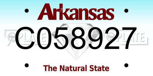 C058927 Arkansas License Plate