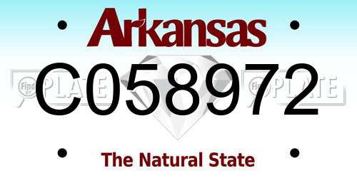C058972 Arkansas License Plate