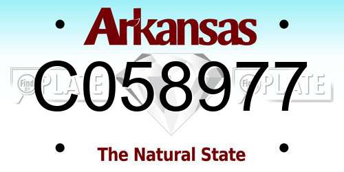 C058977 Arkansas License Plate
