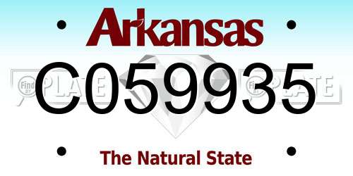 C059935 Arkansas License Plate