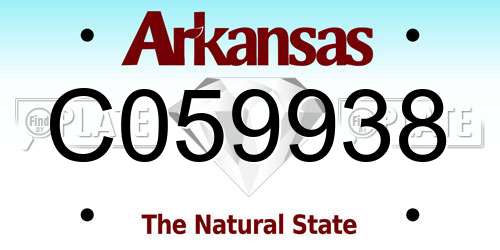 C059938 Arkansas License Plate