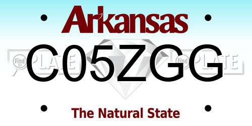 C05ZGG Arkansas License Plate