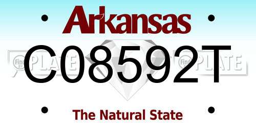 C08592T Arkansas License Plate