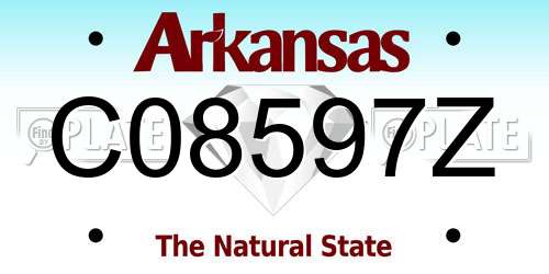C08597Z Arkansas License Plate