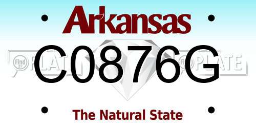 C0876G Arkansas License Plate