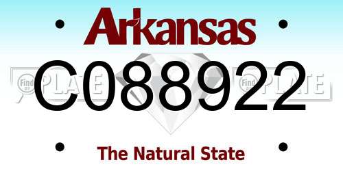 C088922 Arkansas License Plate