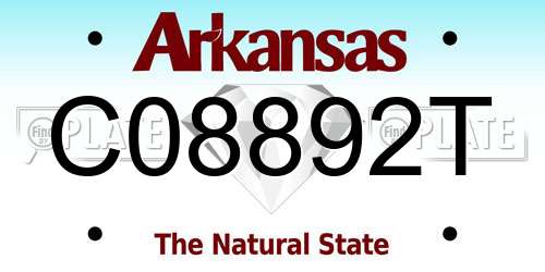 C08892T Arkansas License Plate
