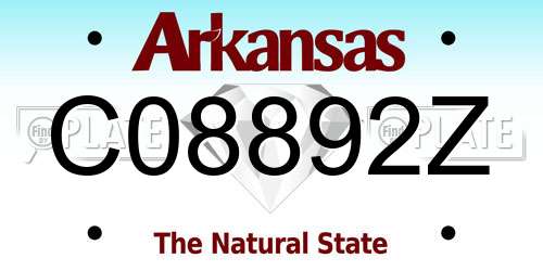C08892Z Arkansas License Plate