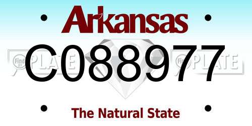 C088977 Arkansas License Plate