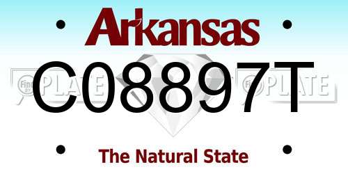 C08897T Arkansas License Plate