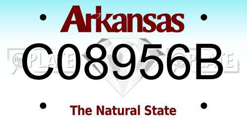 C08956B Arkansas License Plate