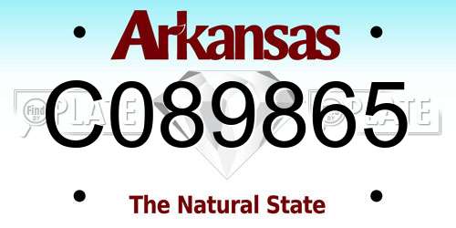 C089865 Arkansas License Plate