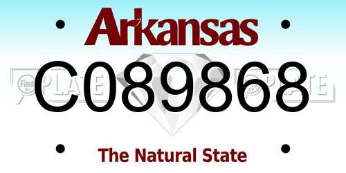 C089868 Arkansas License Plate
