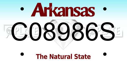 C08986S Arkansas License Plate