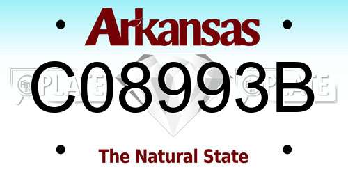 C08993B Arkansas License Plate