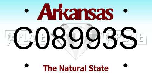 C08993S Arkansas License Plate