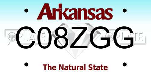 C08ZGG Arkansas License Plate