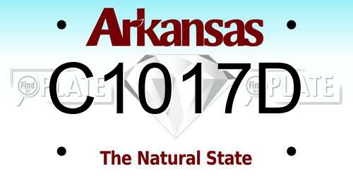 C1017D Arkansas License Plate