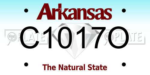 C1017O Arkansas License Plate