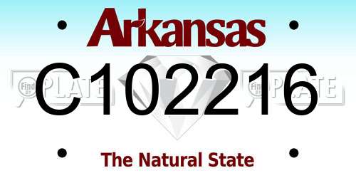 C102216 Arkansas License Plate