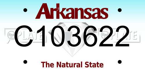 C103622 Arkansas License Plate