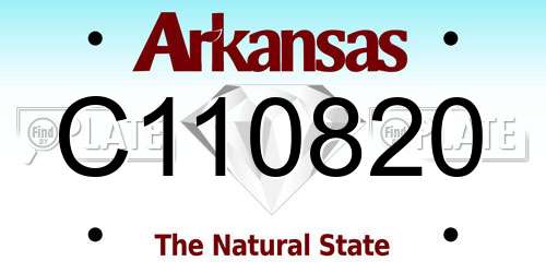 C110820 Arkansas License Plate