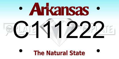 C111222 Arkansas License Plate