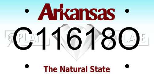C11618O Arkansas License Plate