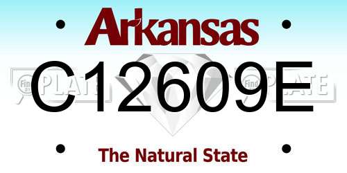 C12609E Arkansas License Plate