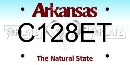 C128ET Arkansas License Plate