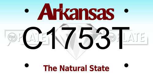 C1753T Arkansas License Plate