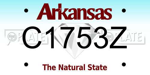 C1753Z Arkansas License Plate
