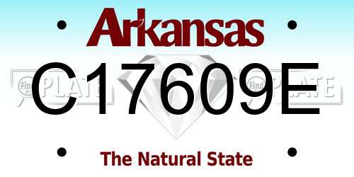 C17609E Arkansas License Plate