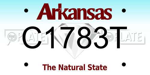 C1783T Arkansas License Plate
