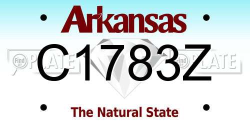 C1783Z Arkansas License Plate